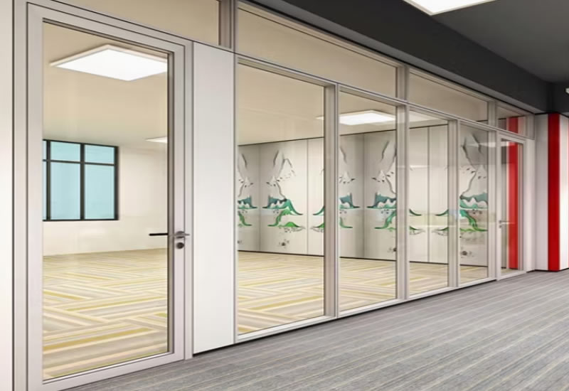 Glass partition works